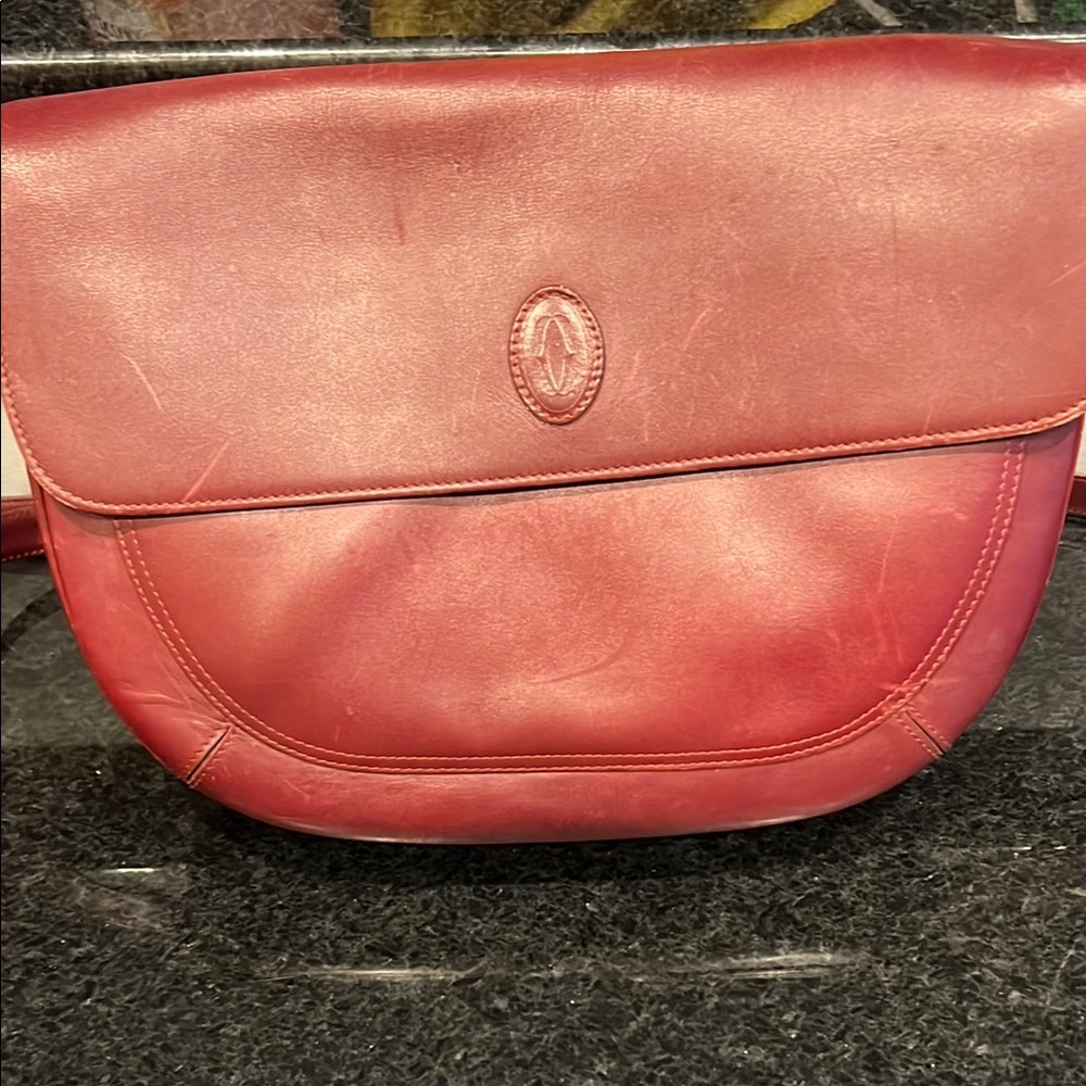 Cartier Red Leather Crossbody Bag